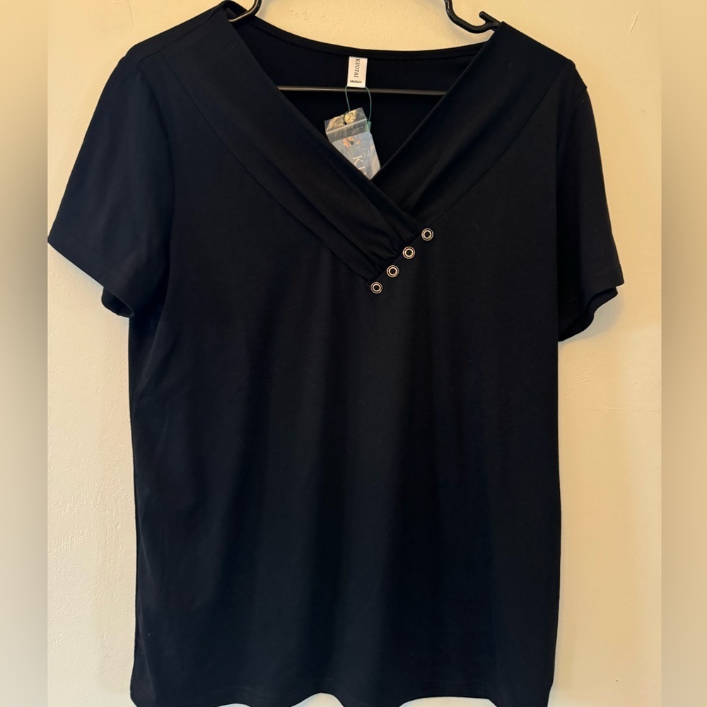 Women’s navy blue tunic top | casual blouse